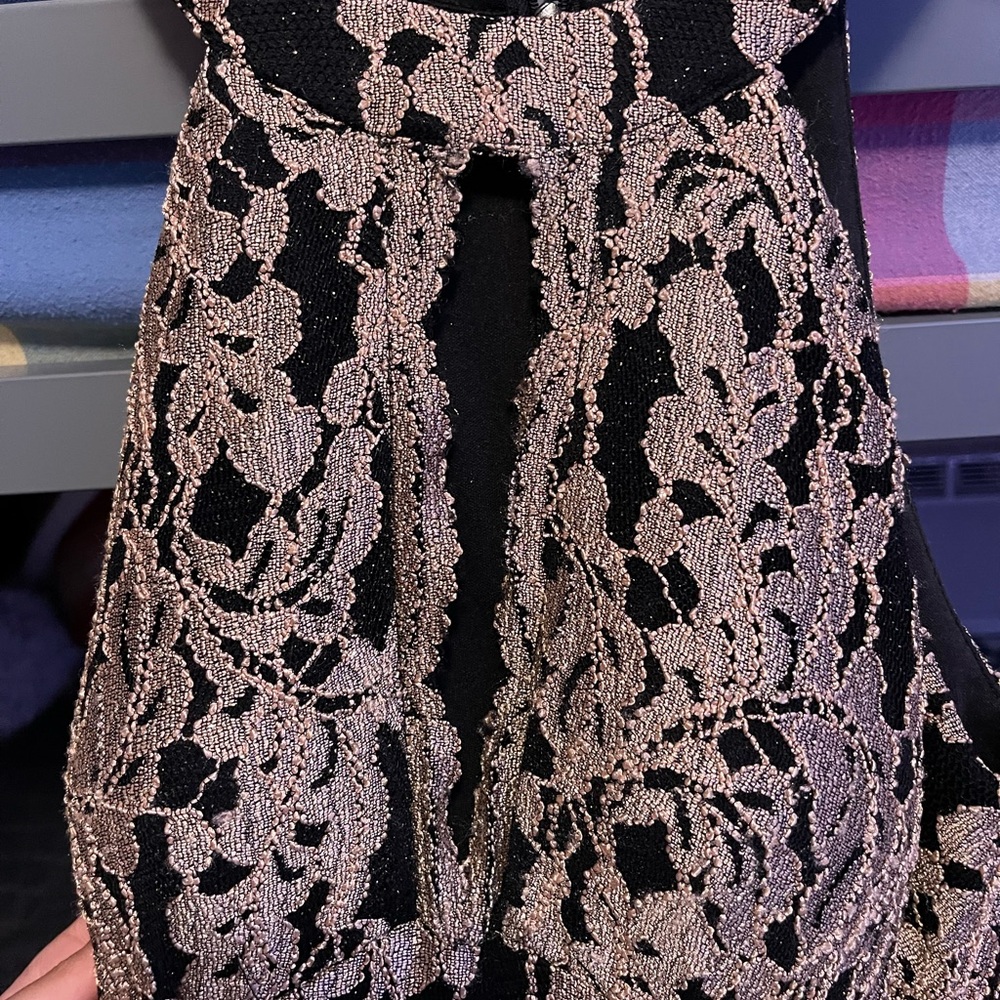 nightway black and silver long formal dress